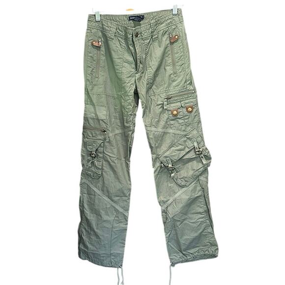 Boston Proper Y2K 90s Kim Possible Army Green Baggy Utility Cargo Pants Size 2 - Picture 12 of 13